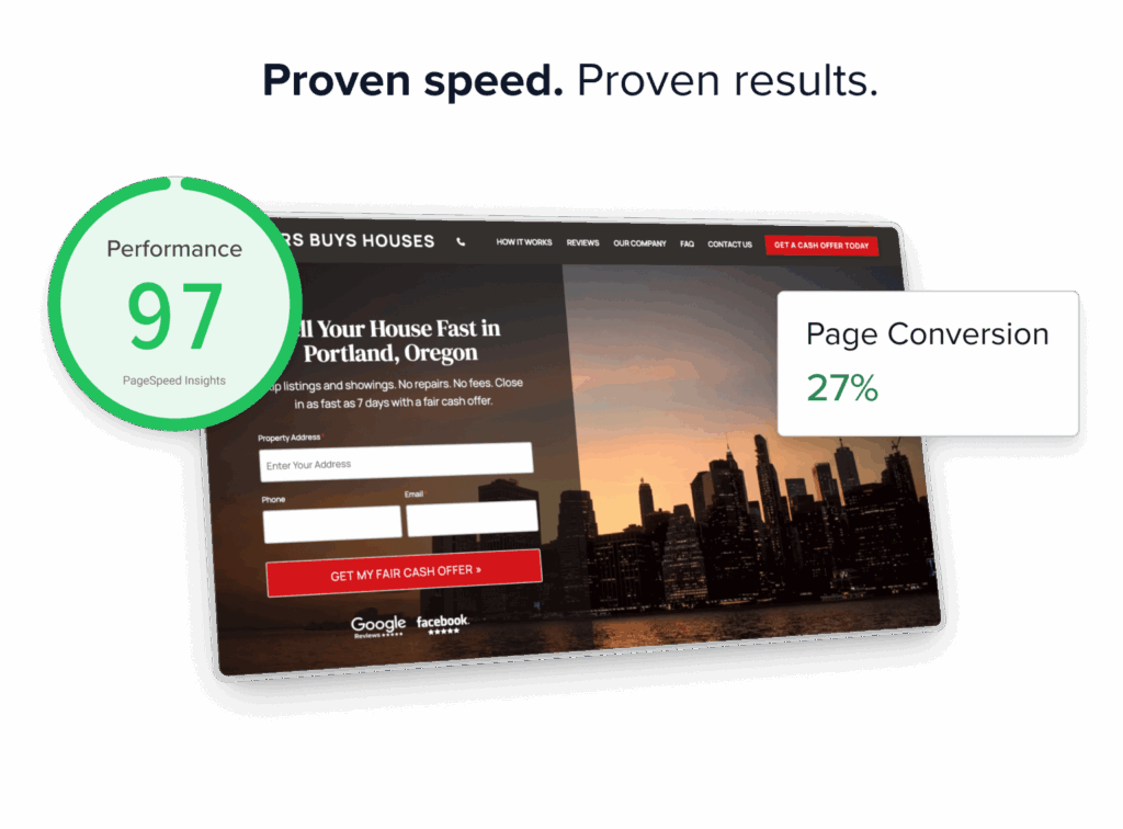 Carrot websites have PageSpeeds over 90 and high on-page conversion rates