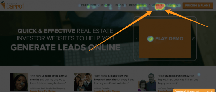 heat map about page