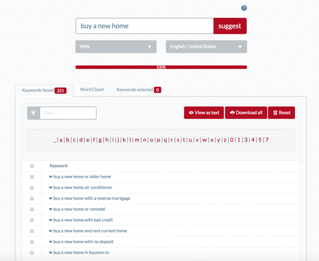 ubersuggest keywords for real estate agents