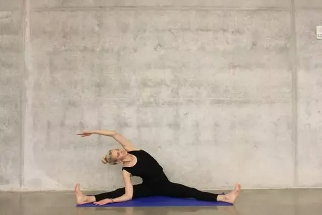 Woman stretching her body