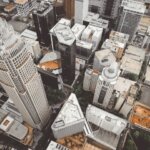 Aerial view of buildings in Charlotte, NC