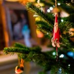 christmass tree santa ornament - ways to stage house for winter sale