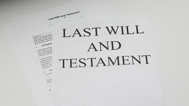 The last will and testament printed on white paper in NC.