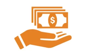 Cash-in-hand icon for cash home offer.