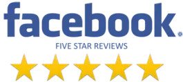 Facebook five-star review badge for We Buy Houses Arizona from satisfied Phoenix home sellers.
