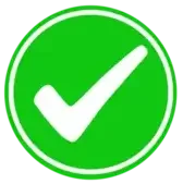 Green checkmark icon inside a circle indicating success or approval