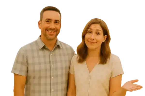 Phoenix couple looking uncertain about selling their house, representing homeowners weighing a cash offer versus listing.