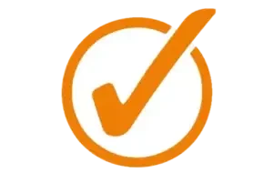 Orange checkmark icon symbolizing trust and approval for cash home buyers in Phoenix.