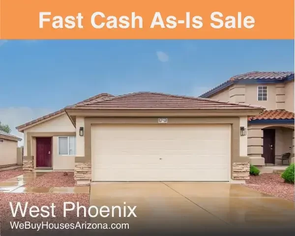 West Phoenix — 11211 W Heatherbrae Dr (front exterior) — foreclosure cash sale