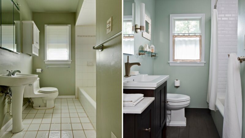how much updating is needed to sell house in Cincinnati - bathroom remodel before and after