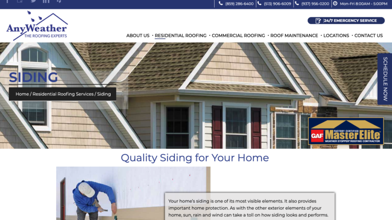 rate of return on repairs - anyweather siding