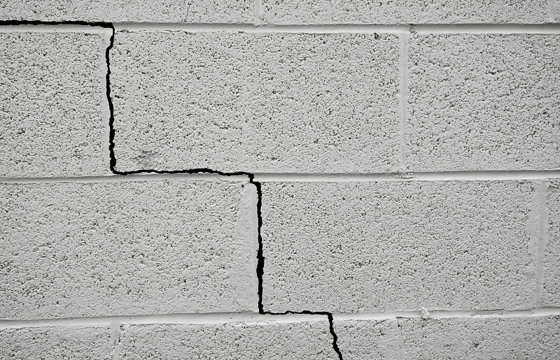 Cracks starting to appear in one of the walls of a house