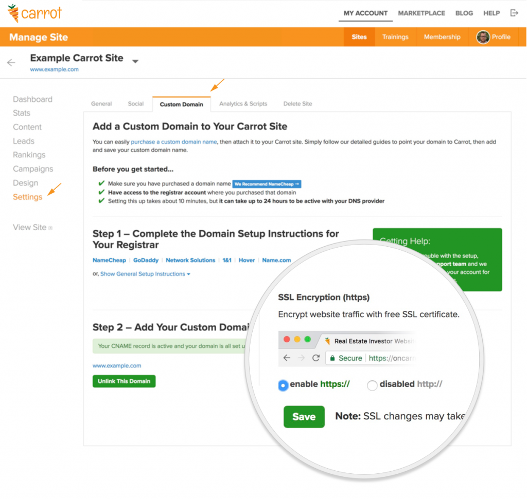 add ssl to your oncarrot.com website today!