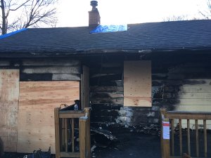 Damaged home