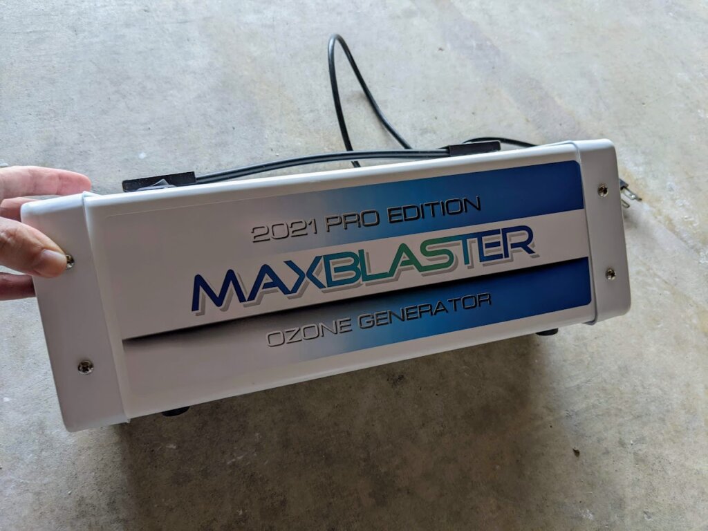 Maxblaster ozone generator used in hoarder house