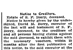 Notice to Creditors Probate Court FL