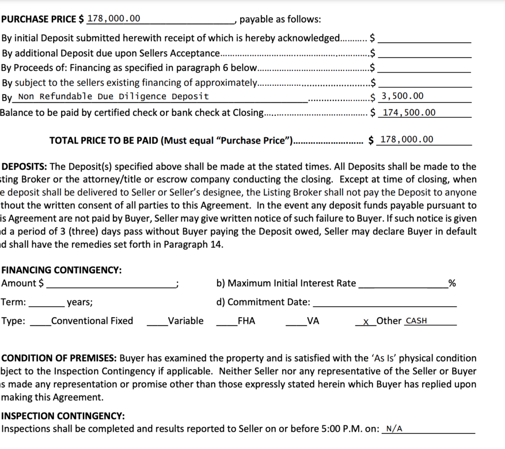 How Our Offer Agreement Looks