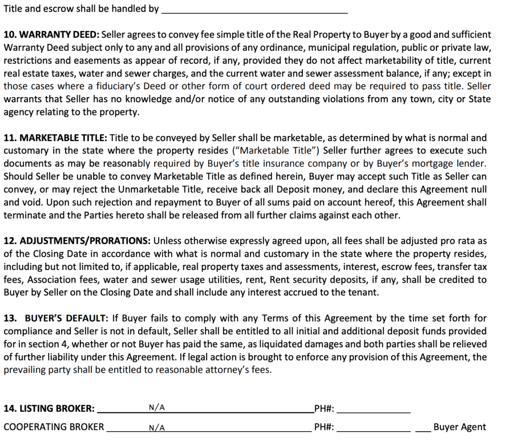 NC Real Estate Contract