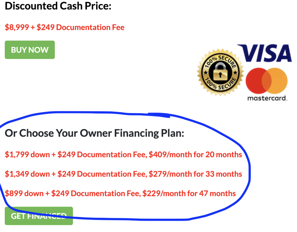 3 Owner Finance Plans at Compass Land USA