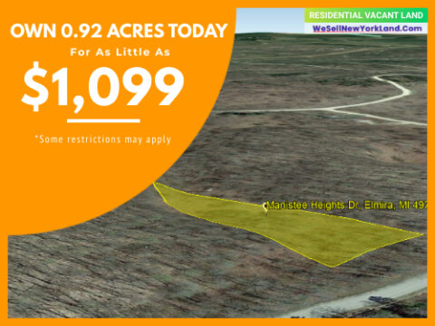 Land For Sale Lot 366 Manistee Heights Dr. Elmira, MI Main www.WeSellNewYorkLand.com
