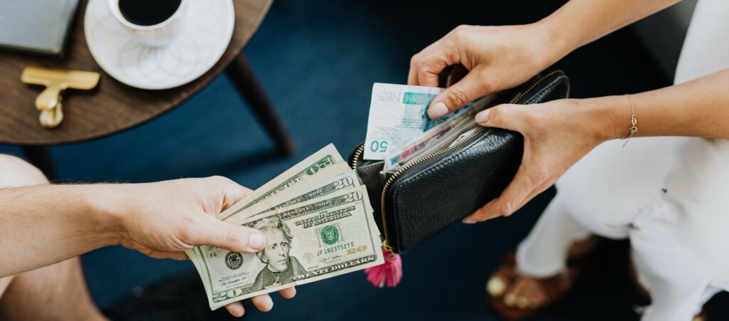 counting how much money you have left to know if you need to save on commission fees