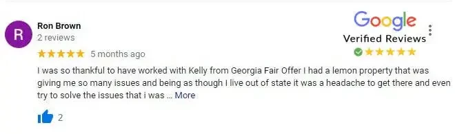 Completed home sale using a cash transaction.