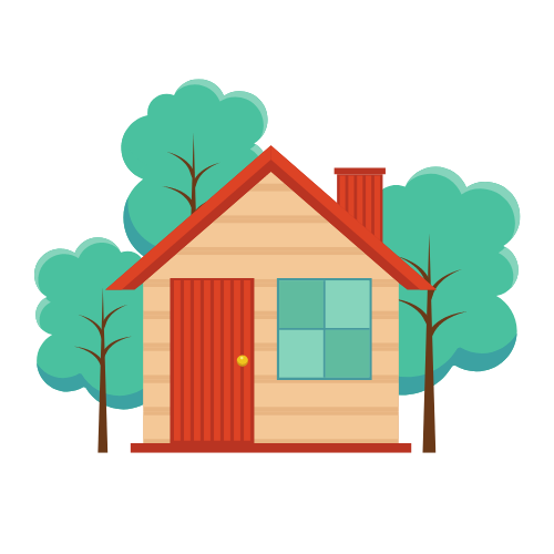 Cartoon image of a house.