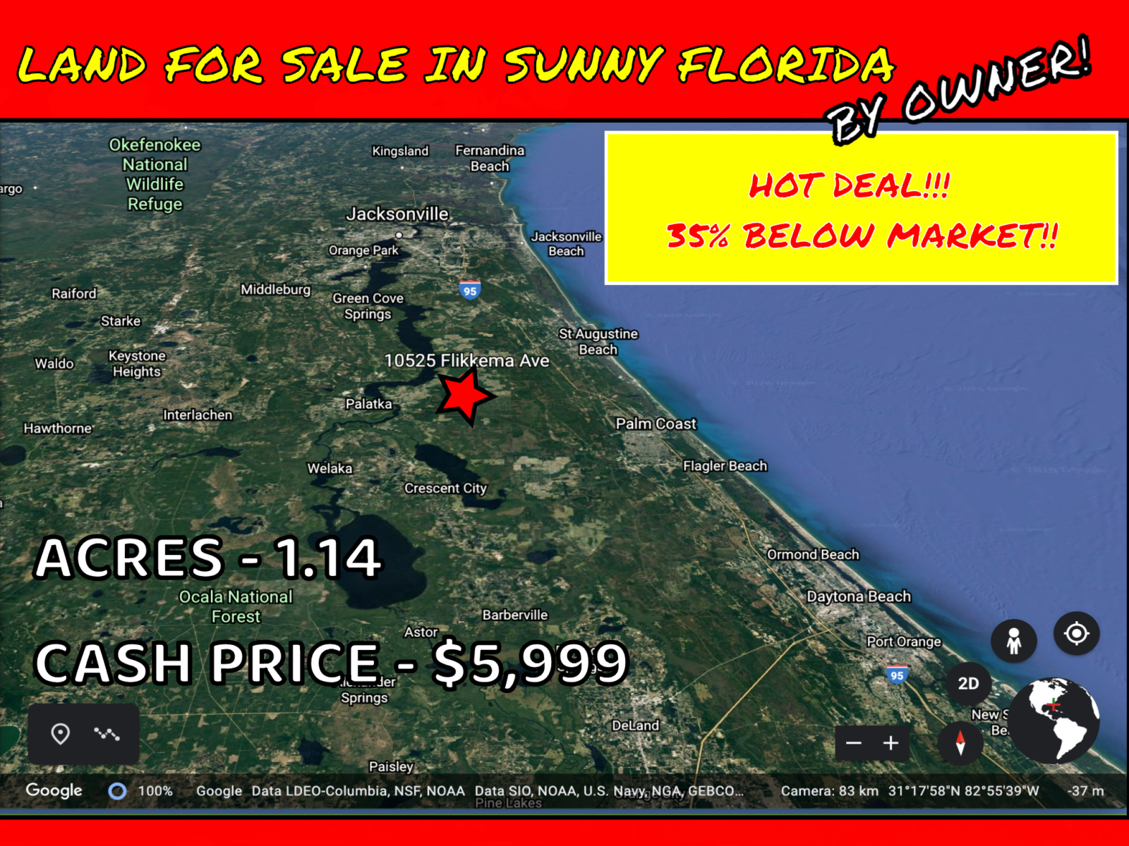 Land for Sale on Flikkema Ave, Hastings, Florida!!!