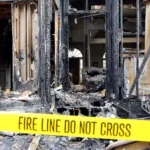 fire line dont cross, house burn