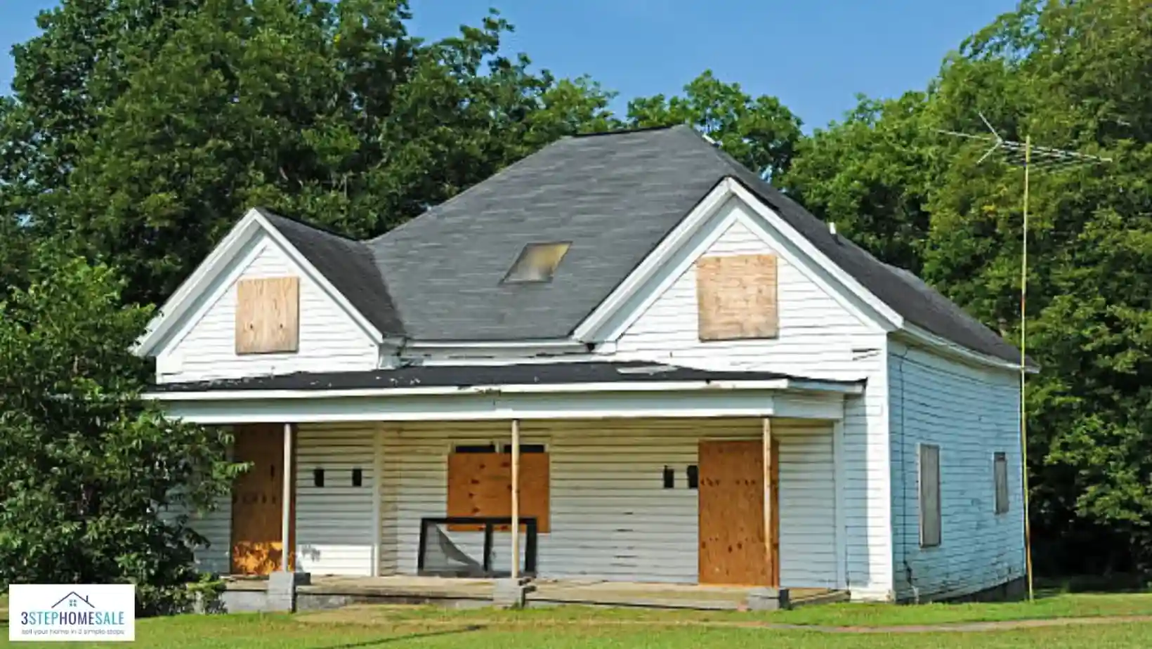 house and green land