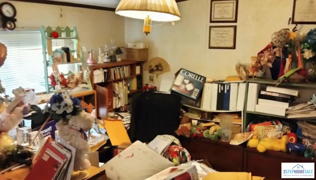 a cluttered house sold as-is