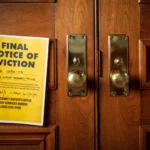 Eviction notice posted at the front door
