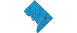 a silhouette of the map of Washington DC