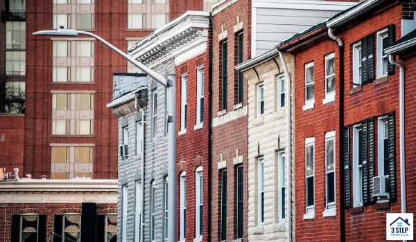 row of houses in Baltimore, MD