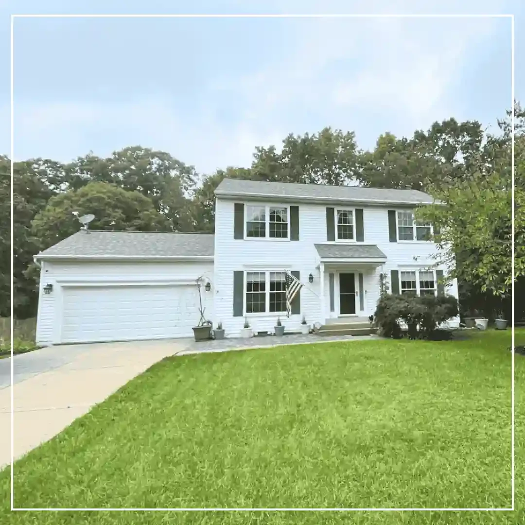 house with green land