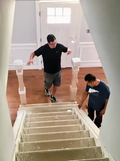 josh climb up stair