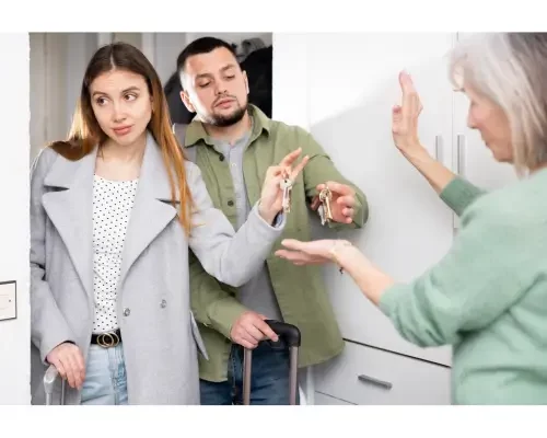 bad tenants handing out the keys to the landlord