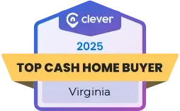 Top cash home buyer in Virginia badge from Clever