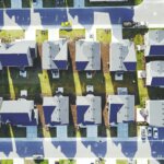 Aerial shot of a neighborhood