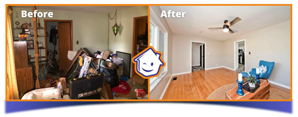 Before and after image for a house in Indianapolis