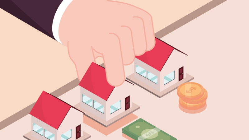 hand picking a house