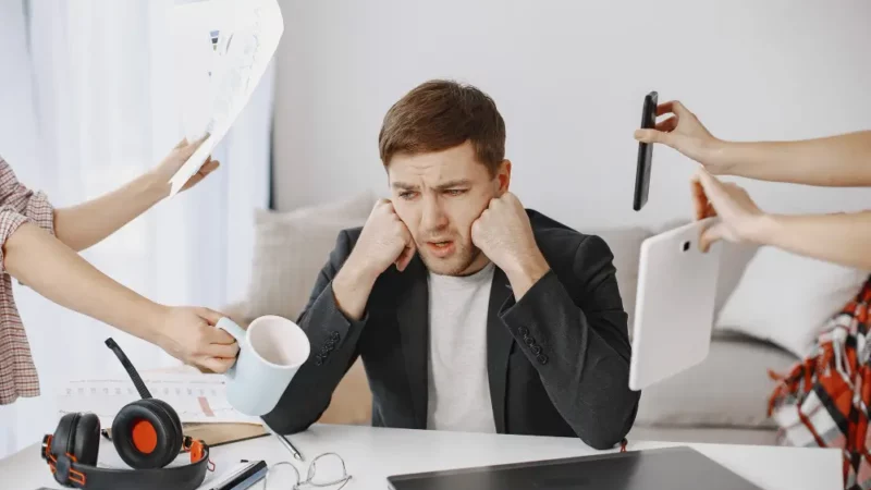 Man person and stressing