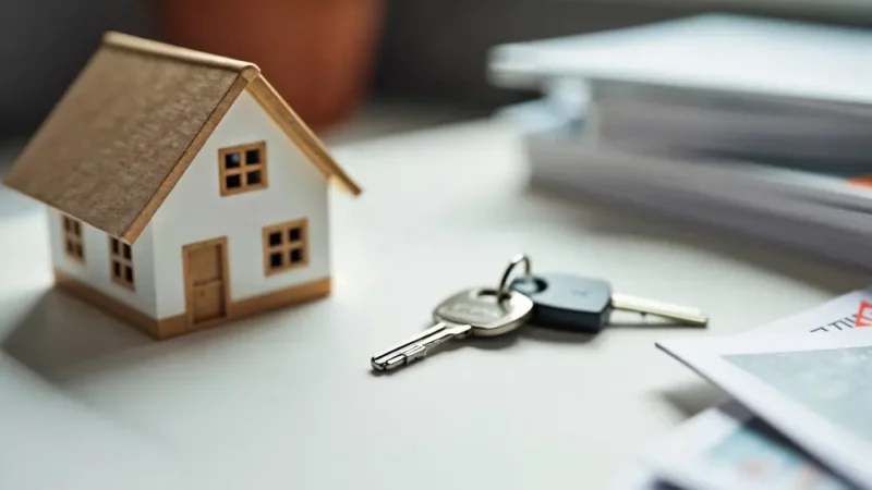 House with keys beside it