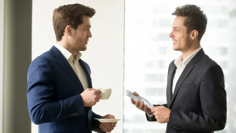 Two men having a conversation