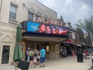 Board outside the La Grange Illinois Theater