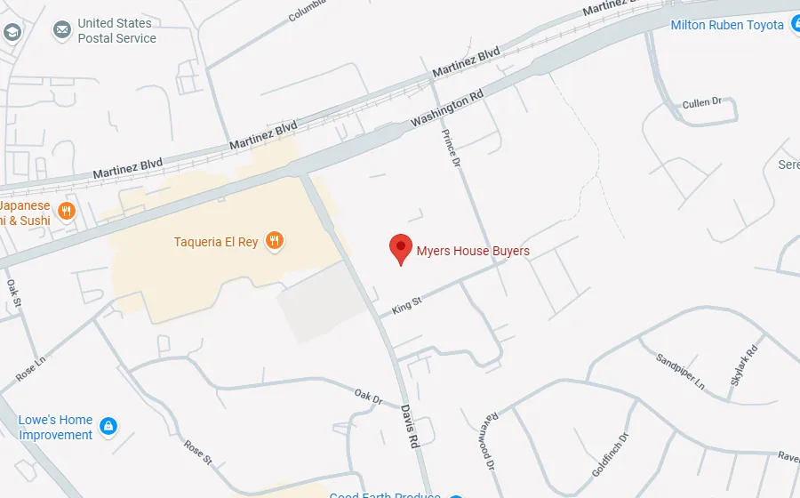 Map showing Myers House Buyers at 118 Davis Rd, Augusta, GA