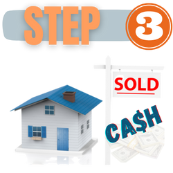 Step three: We'll close at a local title company on the date you choose