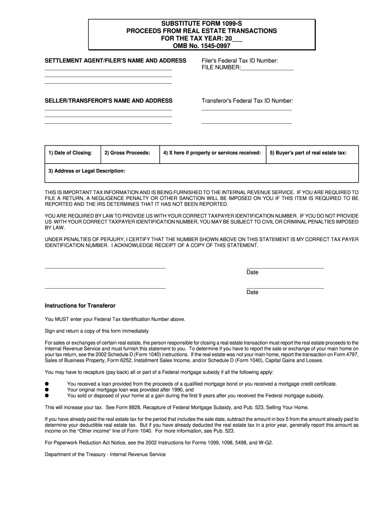 1099-S Form