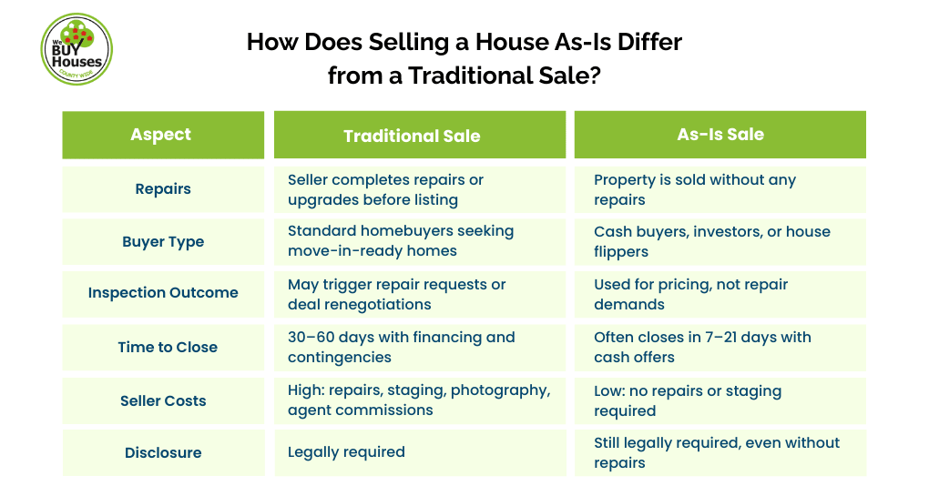 How Does Selling a House As-Is Differ from a Traditional Sale?