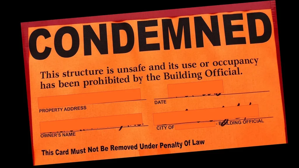 condemned property california